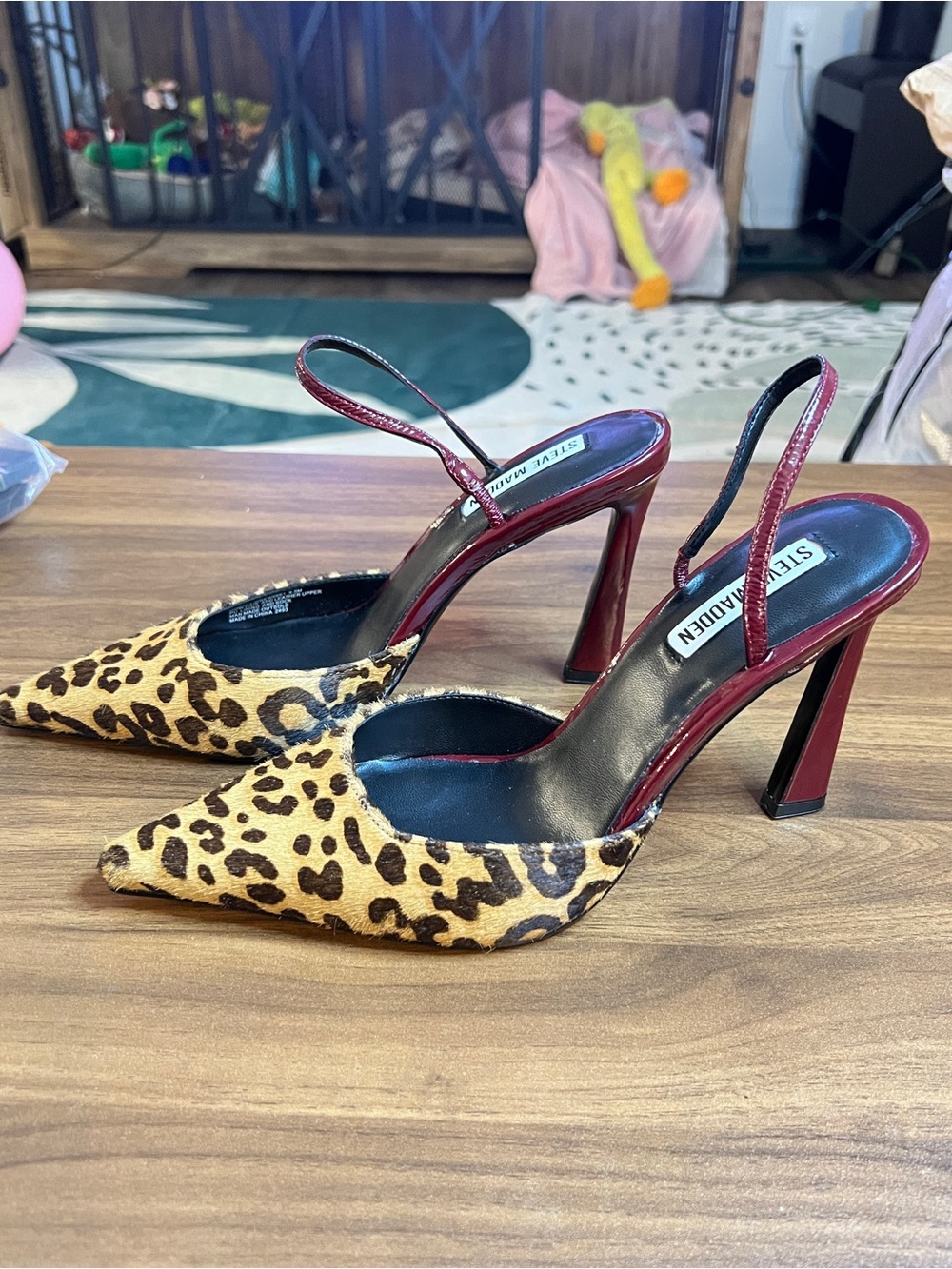 Steve Madden Drew-L Leopard Print Slingback Heels (sz 9.5)